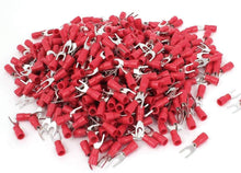 Load image into Gallery viewer, MR DJ DSR8-200 200PCS 18-22AWG Red Insulated Fork Spade Wire Connector Electrical Crimp Terminal