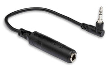 Load image into Gallery viewer, Hosa MHE-100.5 Headphone Adaptor, 1/4 in TRS to Right-angle 3.5 mm - 6 In