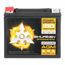 Load image into Gallery viewer, Shuriken SK-BTX12-BS 180 CRANK AMPS / 10AMP HOURS AGM Power Sports 12V Battery