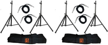 Load image into Gallery viewer, 2 MR DJ SS750PKG Speaker Stand with Road Carrying Bag &amp; 2 1/4" 25' Cable