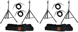 2 MR DJ SS750PKG Speaker Stand with Road Carrying Bag & 2 1/4