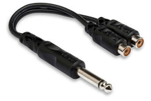 Load image into Gallery viewer, Hosa YPR-103 Y Cable 1/4 in TS to Dual RCAF