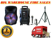 Load image into Gallery viewer, MR DJ Pro 15" 3000W Bluetooth PA DJ FM Radio Karaoke Speaker Microphone stand