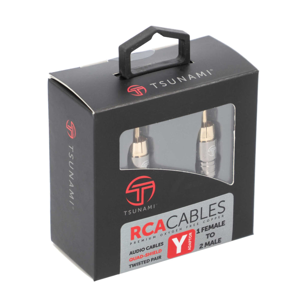 Tsunami TSX-Y1 1 Female To 2 Male Y Adapter RCA Cable