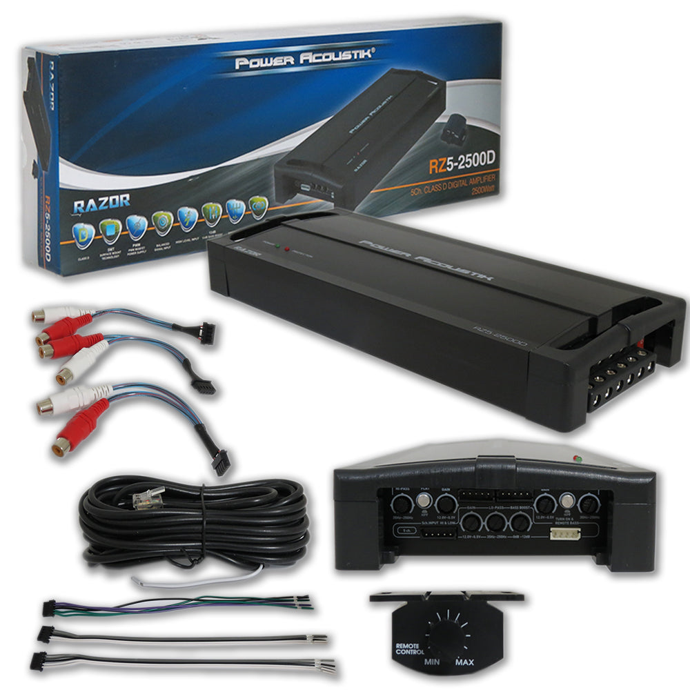 Power Acoustik RZ5-2500D RAZOR Series 5 Channel Amplifier