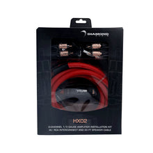 Load image into Gallery viewer, Diamond Audio HX02 2-Channel 0 Gauge Amplifier Installation Kit W/ RCA Interconnect and 20 ft Speaker Cable