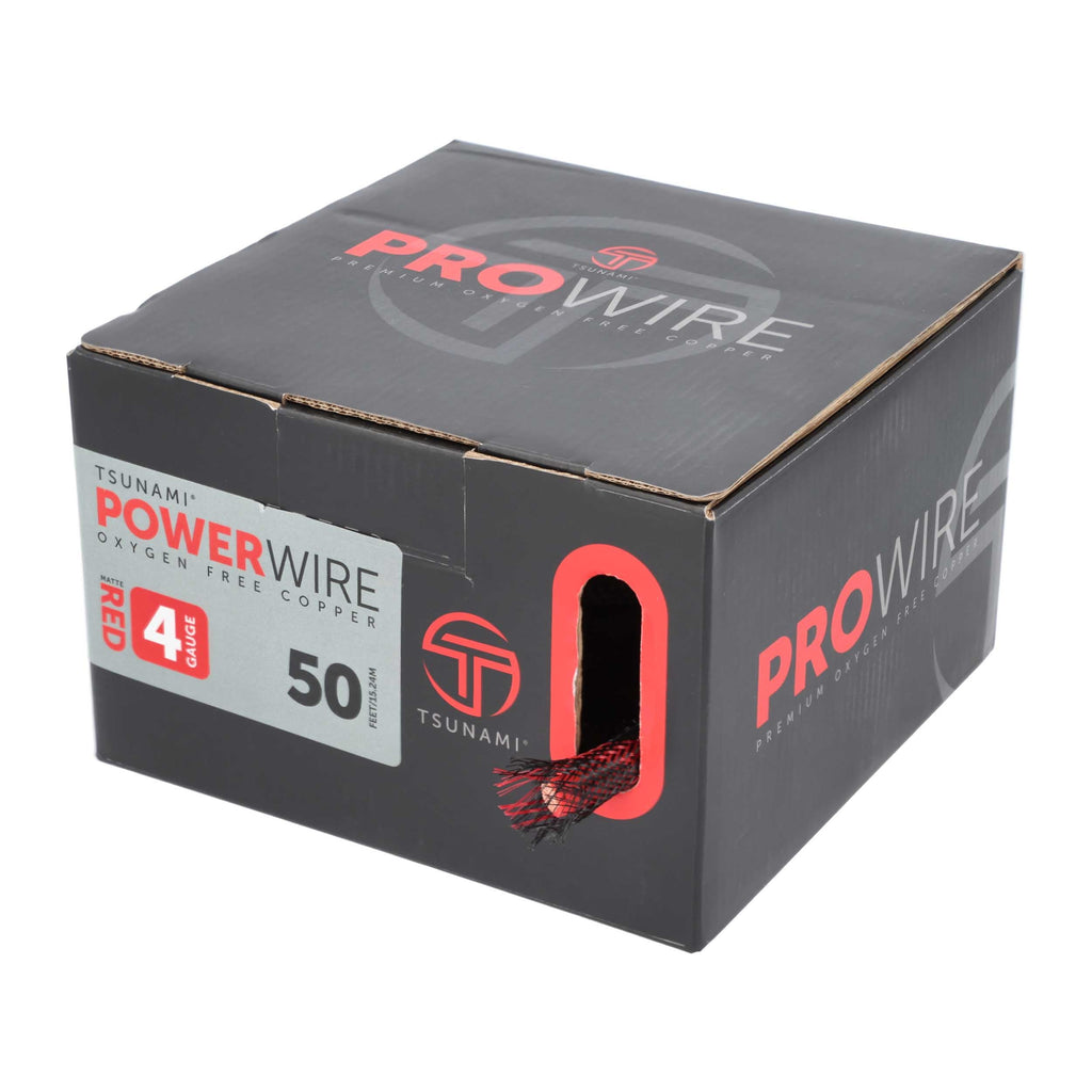 Tsunami TSX-PWR4 50Ft Spool Red 4ga w/Acc Kit