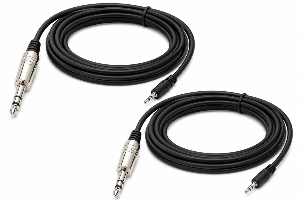 2 MR DJ CEQS6 6 ft 1/4" TRS (Stereo) Male to 1/8" (3.5mm) TRS Stereo Audio Cable