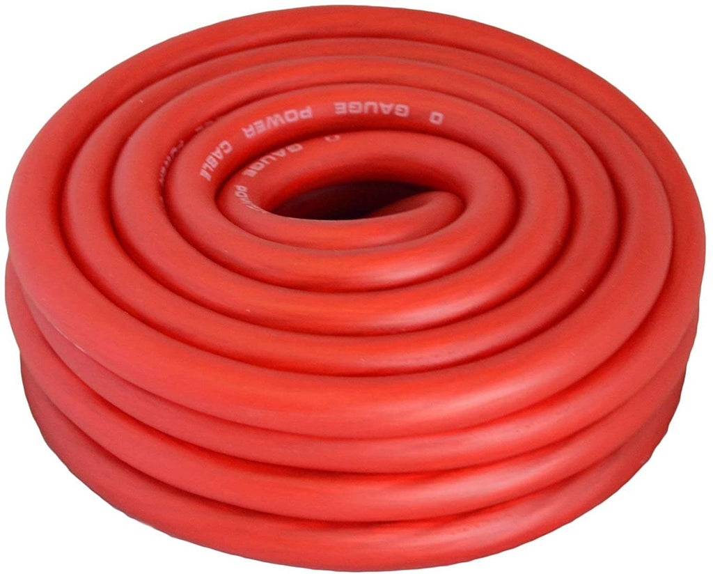 American Terminal ATP0G25R 1/0 Gauge 25 Feet High Performance Flexi Amp Power/Ground Cable Wire Red