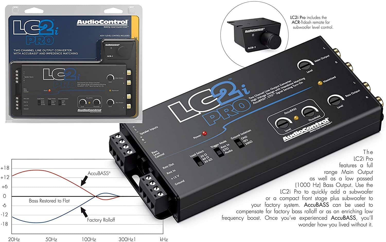 AudioControl LC2i PRO 2-Channel Line Output Converter & Alpine SXE1726S Speakers Bundle