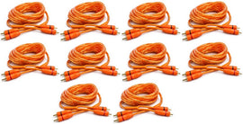 10 Absolute RCA6OR 6ft Orange RCA Cable 100% OFC Oxygen Copper 2-Ch Stereo Interconnect Twisted Pair Noise Reduction Gold-Plated Connectors HiFi Audio Cable for Car/Home Audio