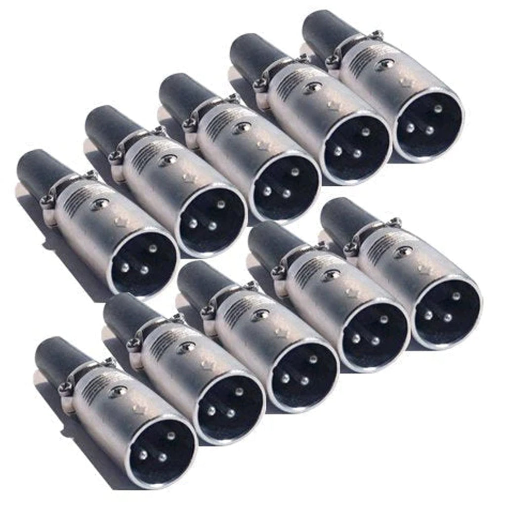 MR DJ USA XLRMH10 5 Pair XLR Male Head 3 Pin Connector Allows for Speaker Cables