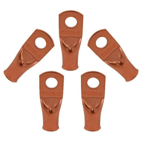 Install Bay CUR1014 Copper Uninsulated Ring Terminal 1/0 Gauge 1/4" 5/PK
