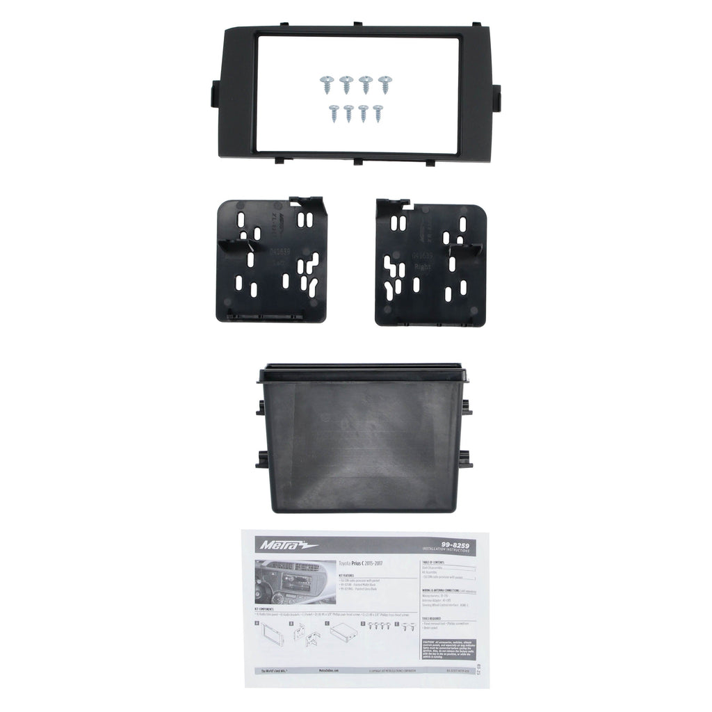 Metra 99-8259B Single-DIN Car Stereo Dash Kit - Compatible Fits for Toyota Prius C 2015-2017