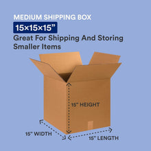 Load image into Gallery viewer, Shipping Boxes 15"L x 15"W x 15"H 50-Pack Corrugated Cardboard Box for Packing Moving Storage