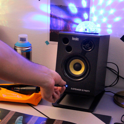 Hercules DJMONITOR-32-PARTY DJSpeaker 32 Party 3" Powered Speakers with Integrated Light Dome (Pair)