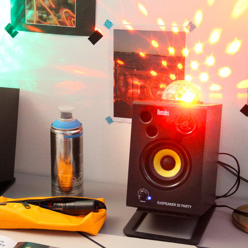 Hercules DJMONITOR-32-PARTY DJSpeaker 32 Party 3" Powered Speakers with Integrated Light Dome (Pair)