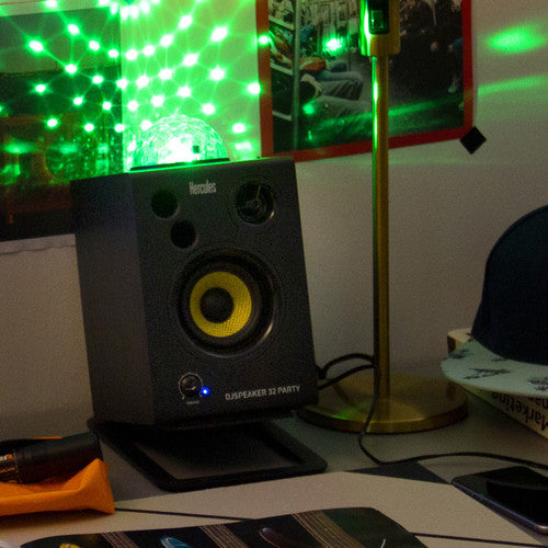 Hercules DJMONITOR-32-PARTY DJSpeaker 32 Party 3" Powered Speakers with Integrated Light Dome (Pair)