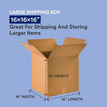 Load image into Gallery viewer, Shipping Boxes 16"L x 16"W x 16"H 25-Pack Corrugated Cardboard Box for Packing Moving Storage