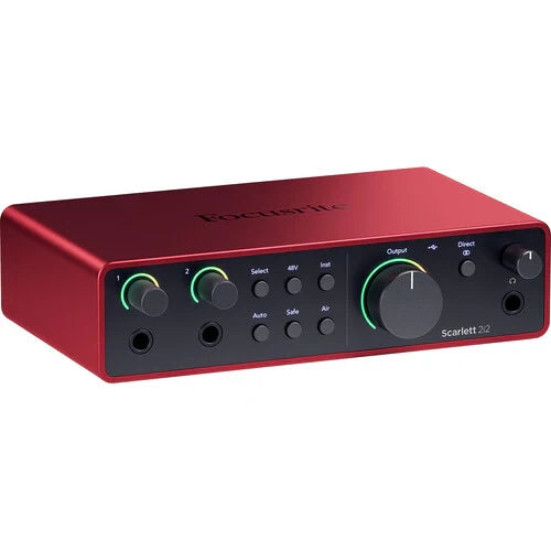 Focusrite Scarlett 2i2 Studio 4rd Gen 2-In/2-Out USB Audio Interface w/Condenser Mic & Headphones