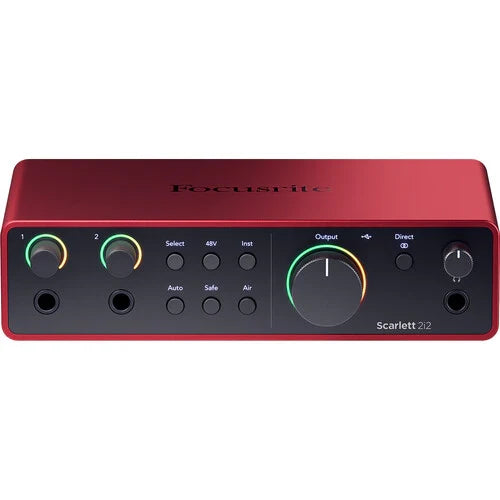 Focusrite Scarlett 2i2 Studio 4rd Gen 2-In/2-Out USB Audio Interface w/Condenser Mic & Headphones