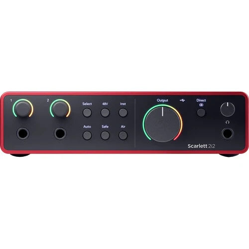 Focusrite Scarlett 2i2 Studio 4rd Gen 2-In/2-Out USB Audio Interface w/Condenser Mic & Headphones