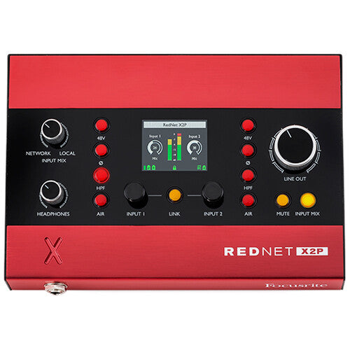 Focusrite REDNET-X2P 2x2 Dante Audio Interface with Red Evolution Mic Pres
