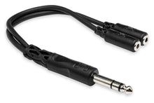 Load image into Gallery viewer, Hosa YMP-234 Y Cable, 1/4 in TRS to Dual 3.5 mm TRSF