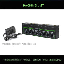 Load image into Gallery viewer, MR DJ Microamp HA800PRO Ultra-compact 8-channel stereo headphone amplifier