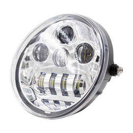 Saddle Tramp BC-HDHLR2 7 In 8 LED Oblong Oval Motorcycle Light - Chrome Front Face