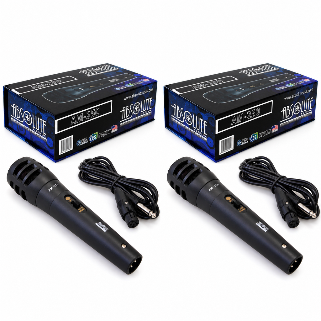 2 Pack MR DJ AM250 Karaoke Dynamic Vocal Wired Microphone