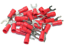 Load image into Gallery viewer, American Terminal E-SR8-300 300PCS 18-22AWG #8 Red Insulated Fork Spade Wire Connector Electrical Crimp Terminal