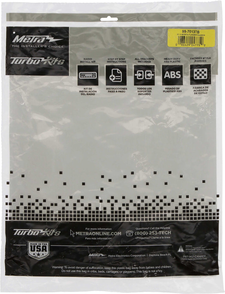 Metra 99-7013TB Single-DIN Car Stereo Dash Kit - Compatible Fits for Mitsubishi Outlander 2007-2013