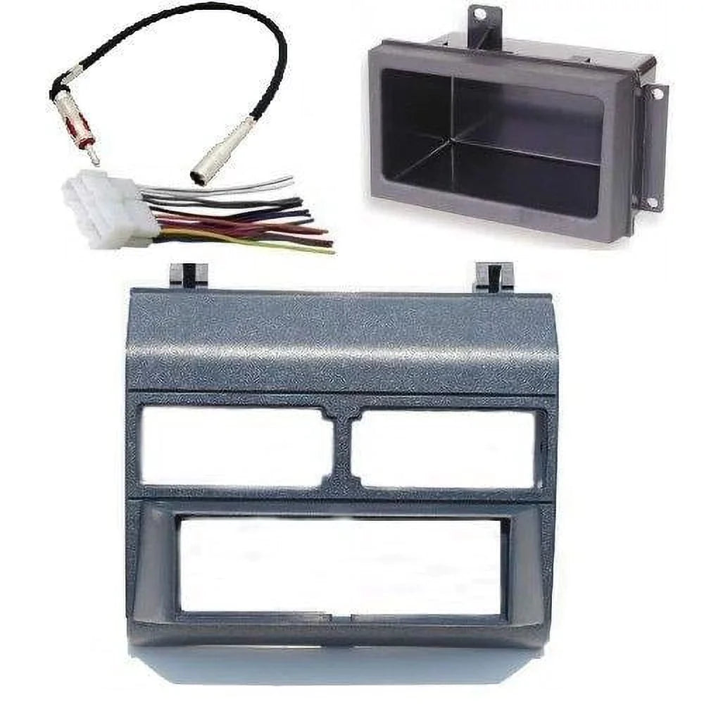 1988-1996 Chevrolet & GMC (Grey) Dash Kit + Pocket Kit + Wire Harness + Antenna