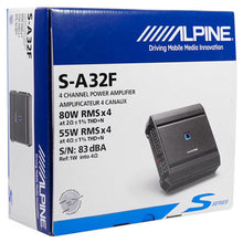 Load image into Gallery viewer, Alpine S-A32F S-Series 320W RMS 4-Channel Digital Class D Car Audio Amplifier
