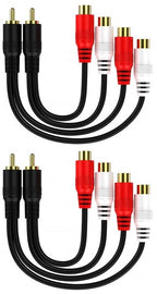 10 Absolute 2F1M RCA Interconnect Cable Wire Marine Car Amplifier Stereo Home Audio