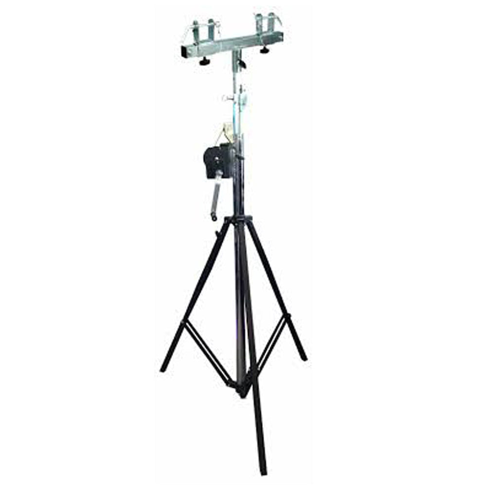 12FT TRUSS LIGHTING CRANK STAND 200 LBs & UNIVERSAL T ADAPTER DJ PA CLUB