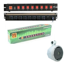 Load image into Gallery viewer, MR DJ PSC250 Rack Mountable 8 Port Power Switcher Surge Protectors Red Toggles ON / OFF Power Center, Power Strip, Power Supply, AC 110V/220V Outlet Surge Protector