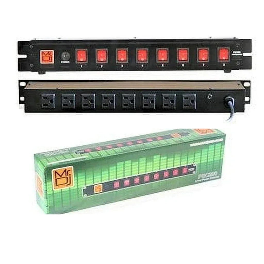 MR DJ PSC250 Rack Mountable 8 Port Power Switcher Surge Protectors Power Center