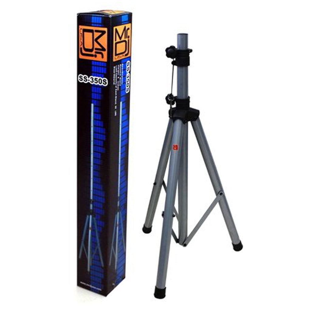 MR DJ SS350S Universal Silver Heavy Duty Folding Tripod PRO PA DJ Home On Stage Speaker Stand Mount Holder