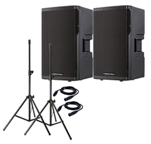 Load image into Gallery viewer, 2 Cerwin Vega CVX-15 Pair Package with Speaker Stands &amp; XLR Cables