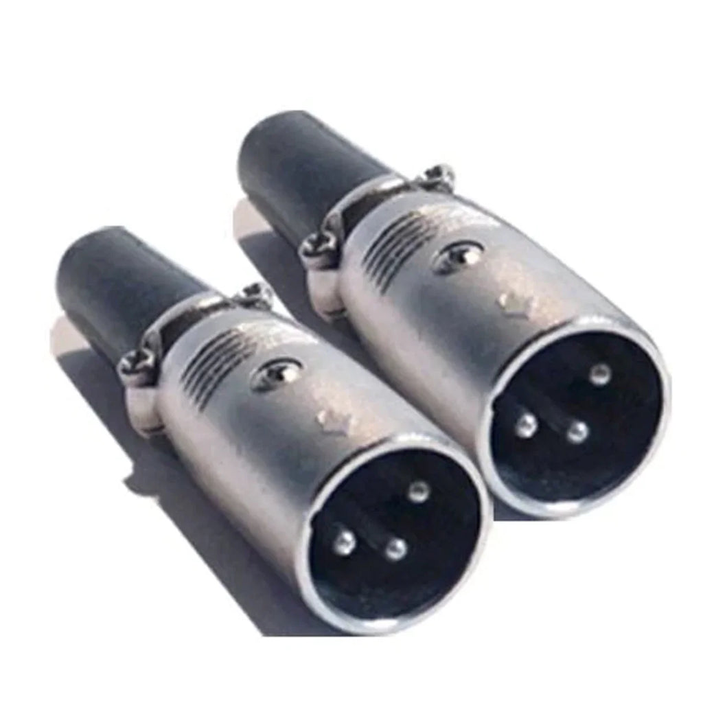 Mr. Dj XLRMH2 2 XLR Male Head 3 Pin Connector Allows for Speaker Cables