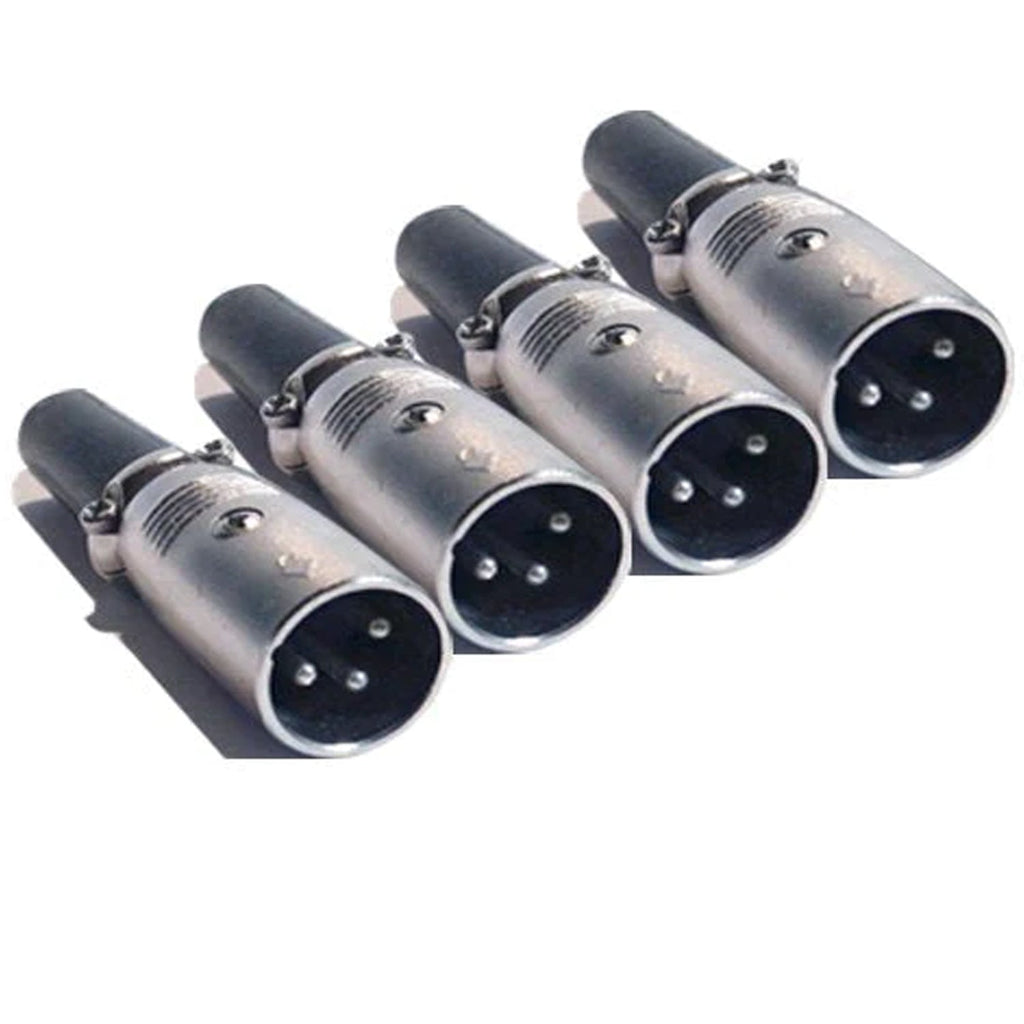 MR DJ USA XLRMH4 2 Pair XLR Male Head 3 Pin Connector Allows for Speaker Cables