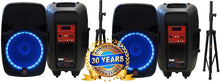 Load image into Gallery viewer, 2 MR DJ PBX2690LB 15" Bluetooth Speaker + Stand 2-way 15" PA DJ 3500W Active Powered