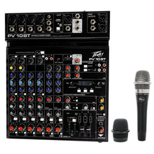 Load image into Gallery viewer, Peavey PV 10 BT 10 Channel Compact Mixing Mixer Console with Bluetooth + Blue Mic