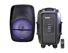 Load image into Gallery viewer, Absolute ASBAT15 15" Rechargeable Portable DJ PA Speaker / Bluetooth/ karaoke LED 3000 watt
