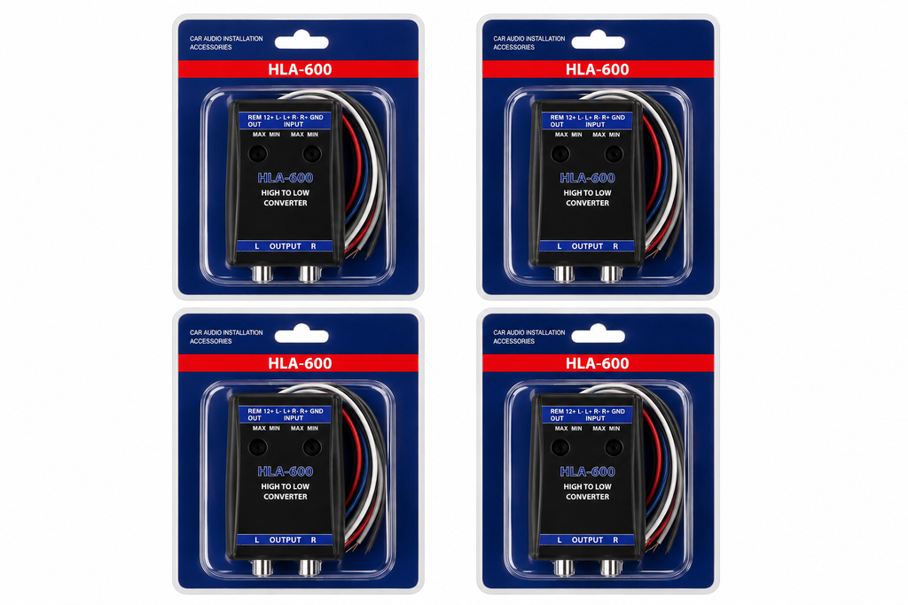 4 Absolute HLA600 2-Ch High-to-Low Line Output Converter Adjustable Speaker Level to RCA Converter