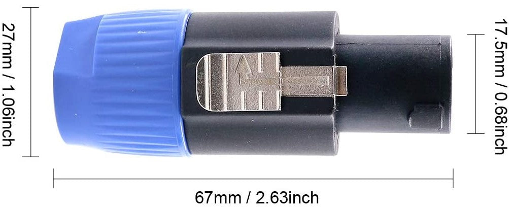MR DJ SPMH2 2 pcs Speakon Male Head Connector Allows for Speaker Cables