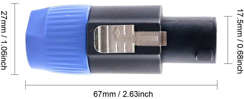 MR DJ USA SPMH4 4-Pack 4-Pole Speakon Male Speaker Cable Connectors