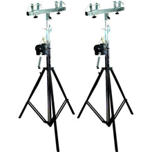 Load image into Gallery viewer, 2 MR DJ Pro Lighting 12 Foot Crank Light Stand &amp; 2 Square Truss T-Bar Adapter